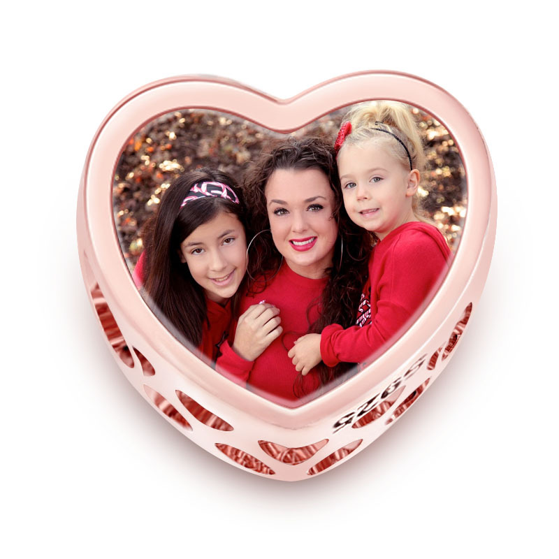 Heart Hollow Engravable Photo Charm image number 1