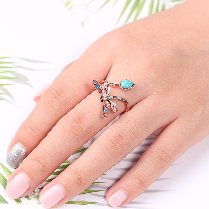 Turquoise Dragonfly Ring image number 2