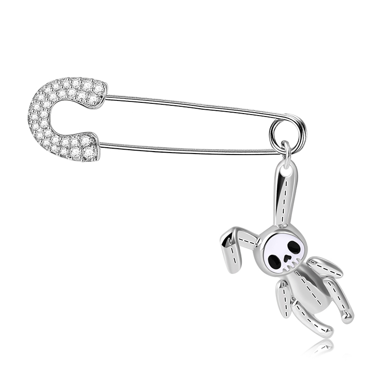 Safety Pin Bunny Doll Earring image number 1