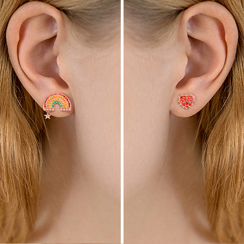 Rainbow Stud Earrings image number 2