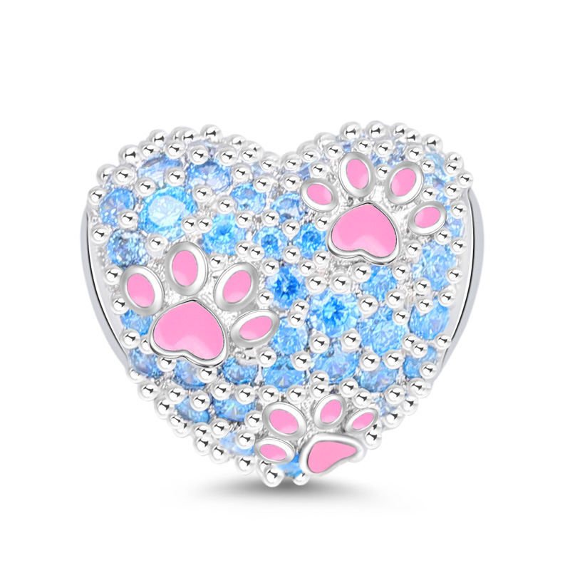 Paws Print Heart Charm image number 0