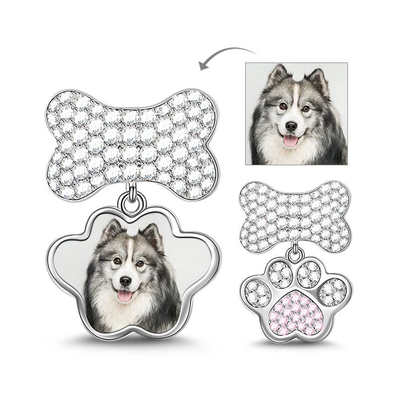 Paw Print & Bone Pendant image number 0