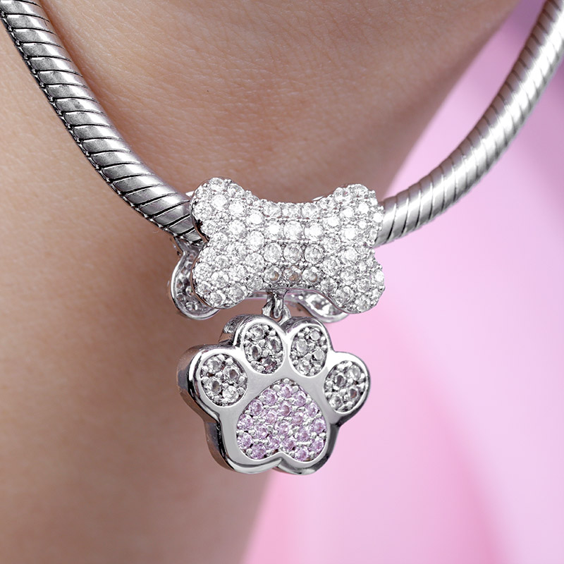 Paw Print & Bone Pendant image number 2