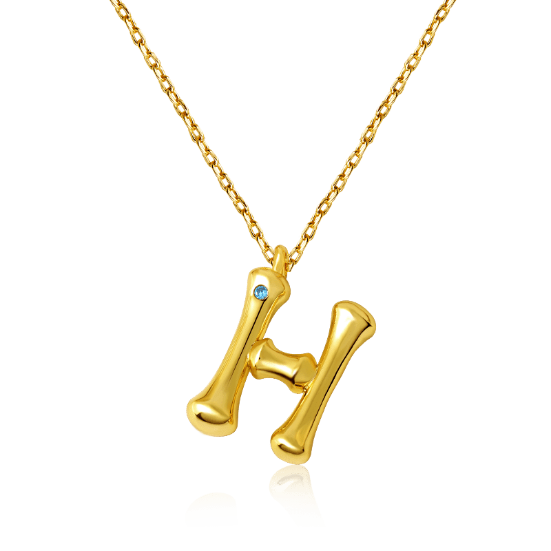 Bamboo Initial H Necklace image number 0