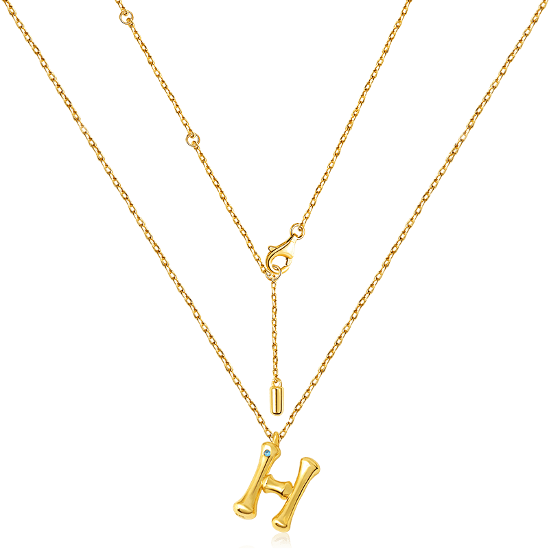 Bamboo Initial H Necklace image number 1