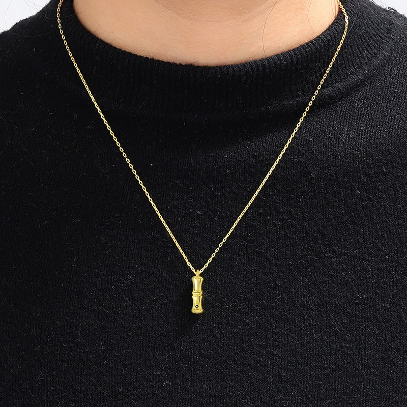 Bamboo Initial I Necklace image number 3