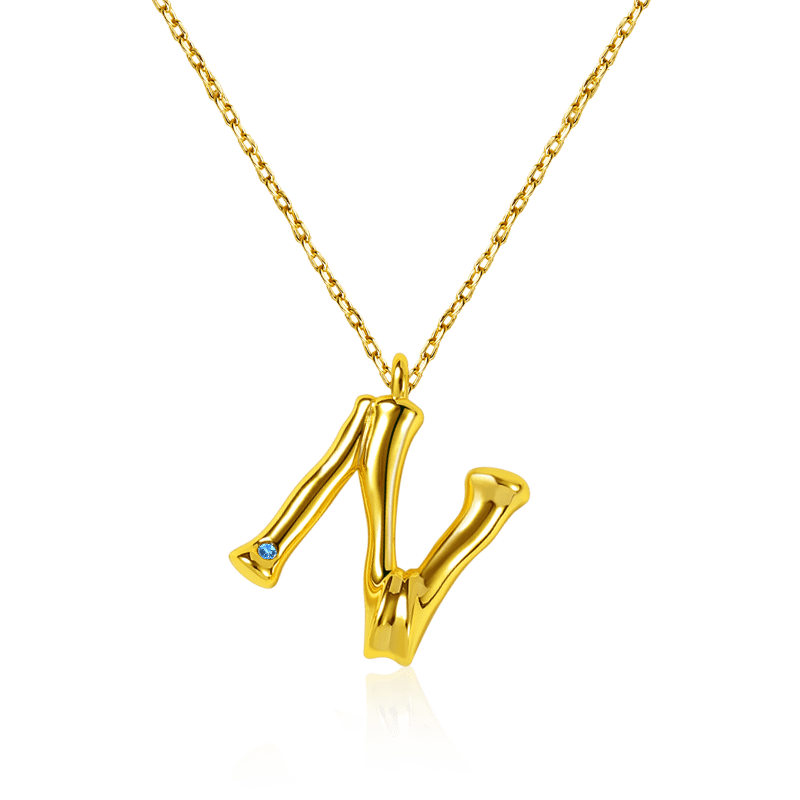 Bamboo Initial N Necklace image number 0