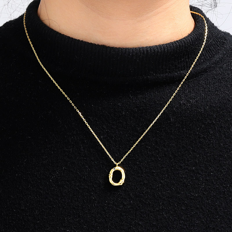 Bamboo Initial O Necklace image number 3