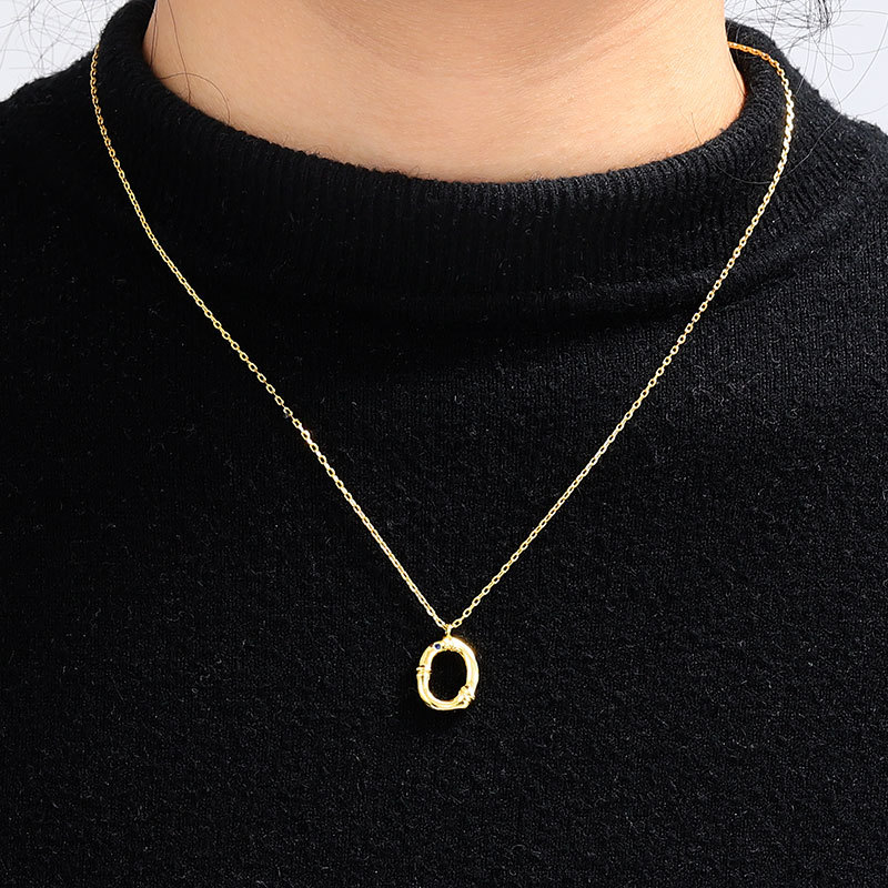 Bamboo Initial O Necklace image number 3