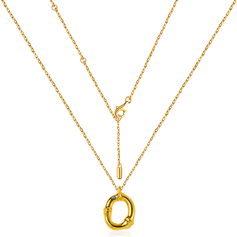 Bamboo Initial O Necklace image number 1