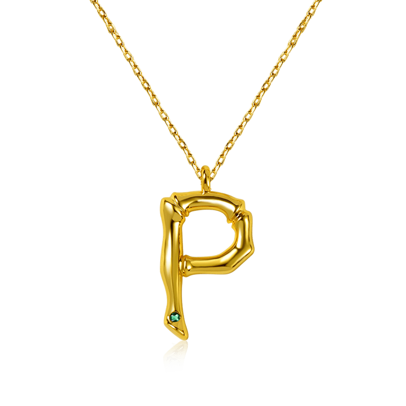 Bamboo Initial P Necklace image number 0