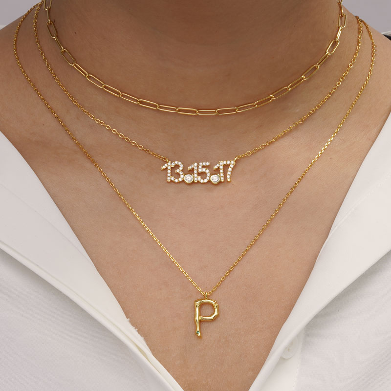 Bamboo Initial P Necklace image number 4