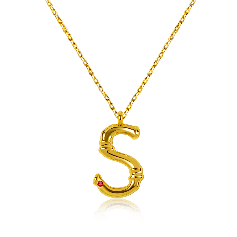 Bamboo Initial S Necklace image number 0