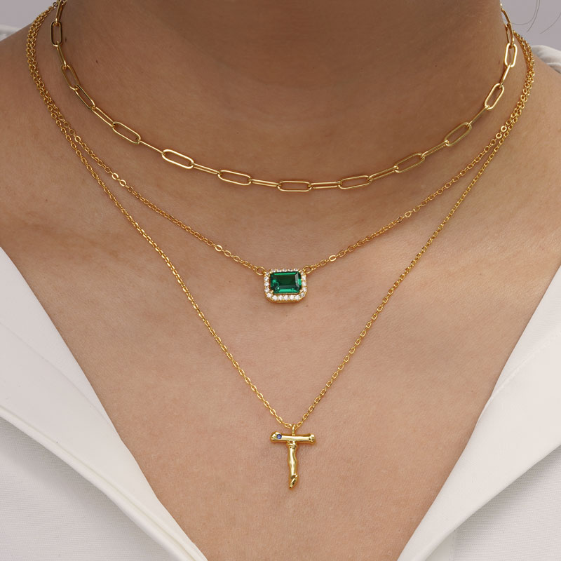 Bamboo Initial T Necklace image number 4