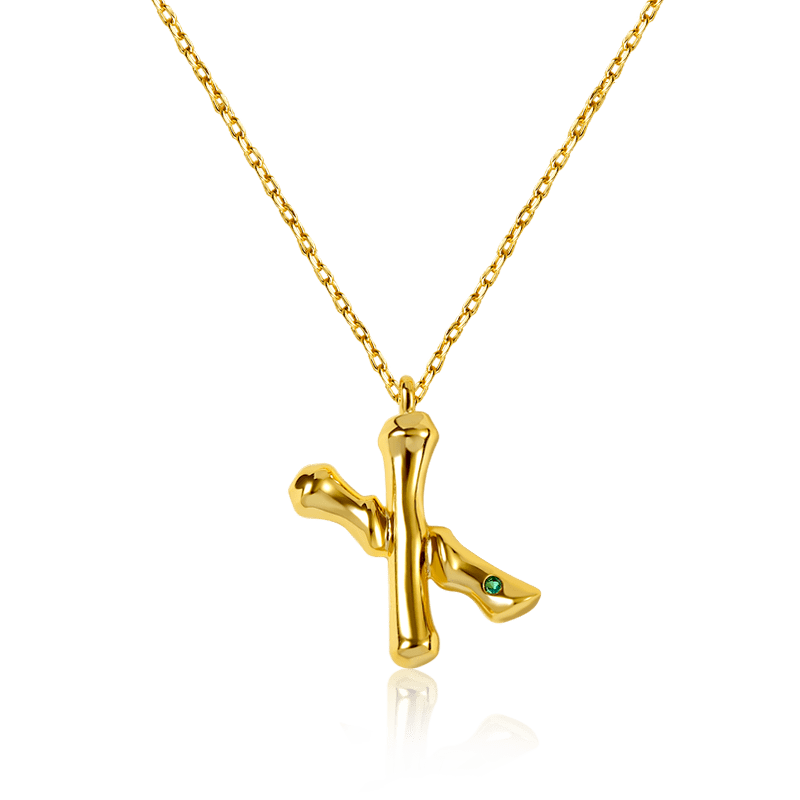 Bamboo Initial X Necklace image number 0