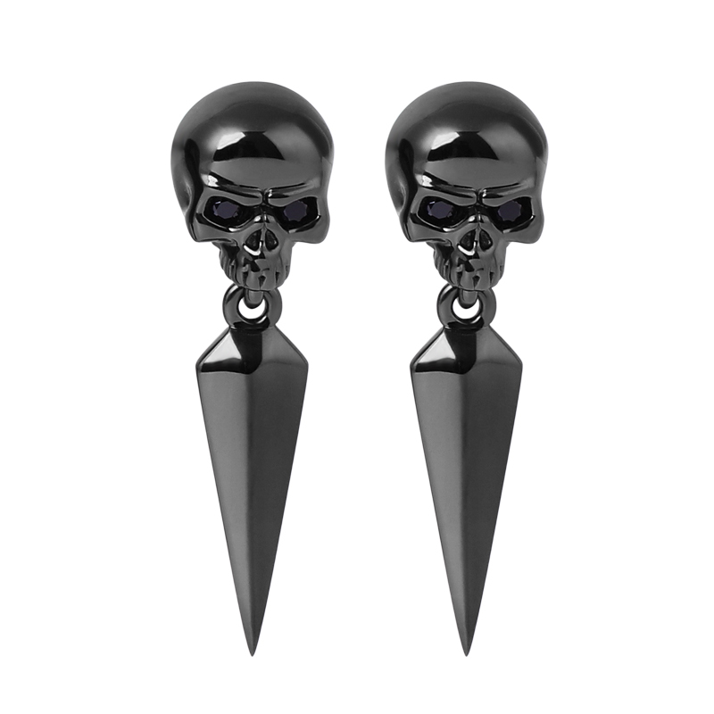 Black Skull Earrings image number 0