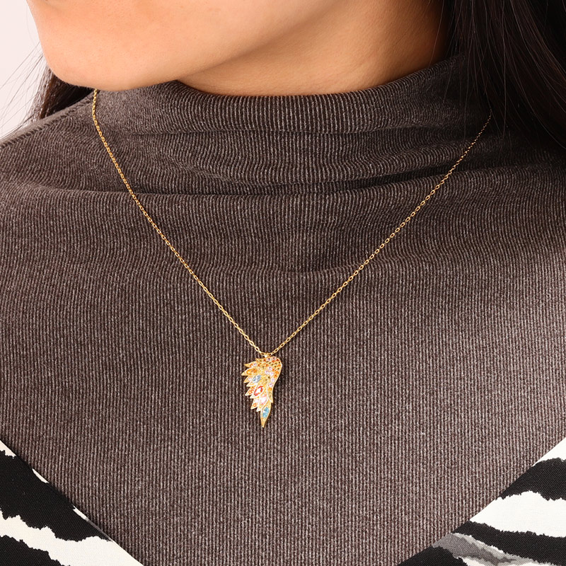 Multicolour Wings Necklace image number 3