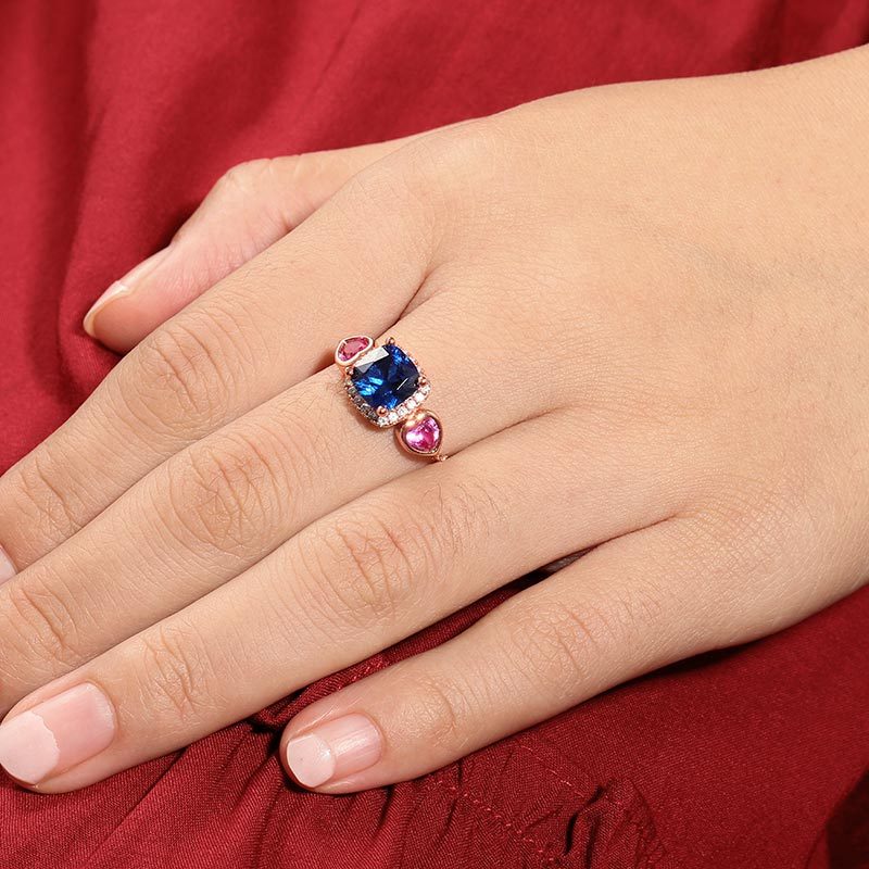 Blue Sapphire Adjustable Ring image number 2