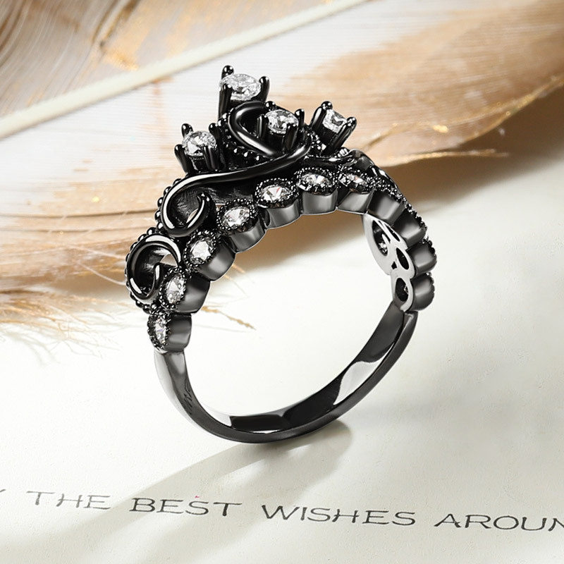 Black Tiara Crown Ring image number 1