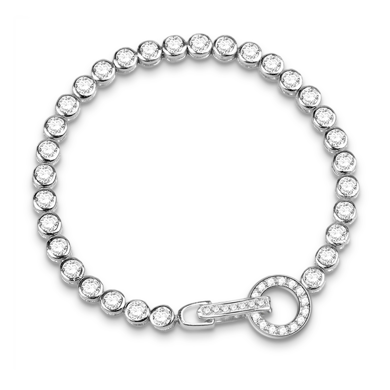 Round Buckle Tennis Bracelet image number 1