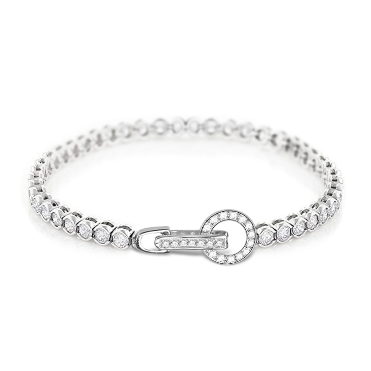 Round Buckle Tennis Bracelet image number 0