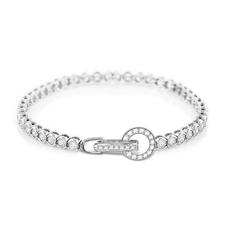 Round Buckle Tennis Bracelet image number 0