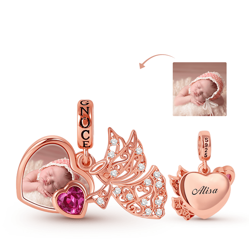 Angel Engravable Photo Pendant image number 0