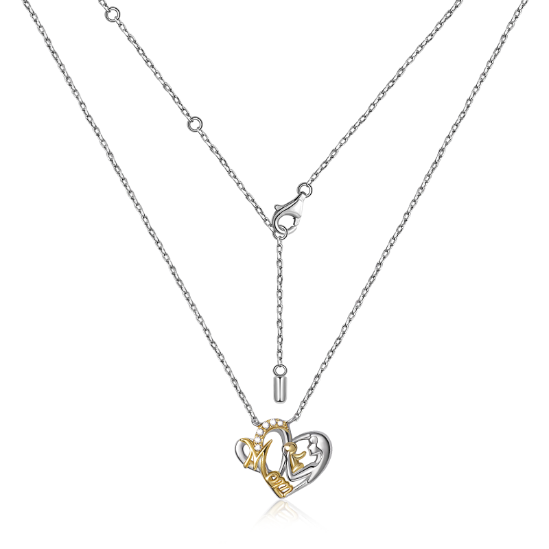 Mom Hugs Baby Necklace image number 1