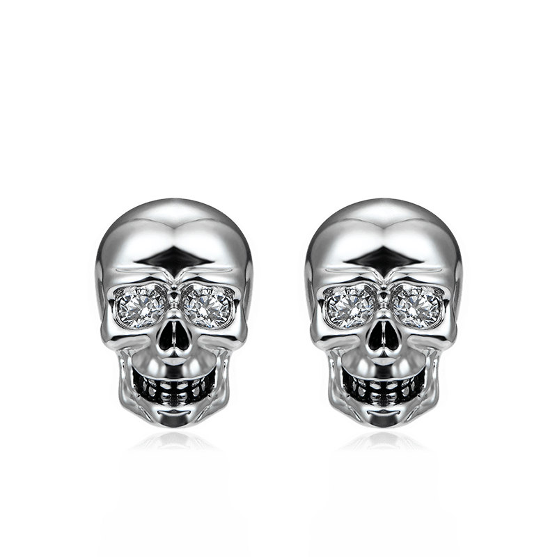 Silver Skull Studs image number 0