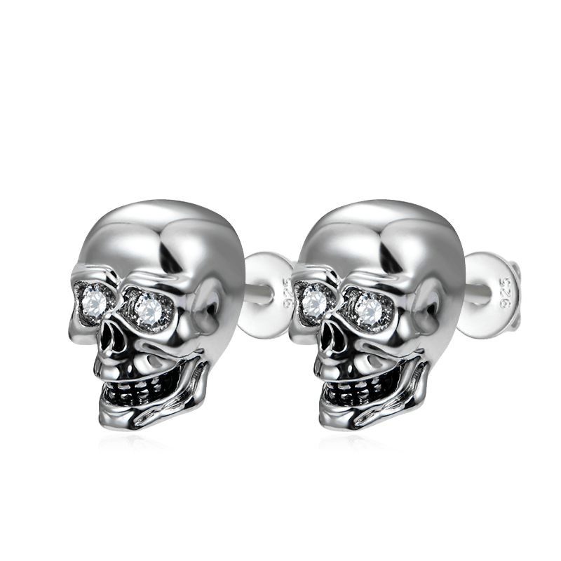 Silver Skull Studs image number 1