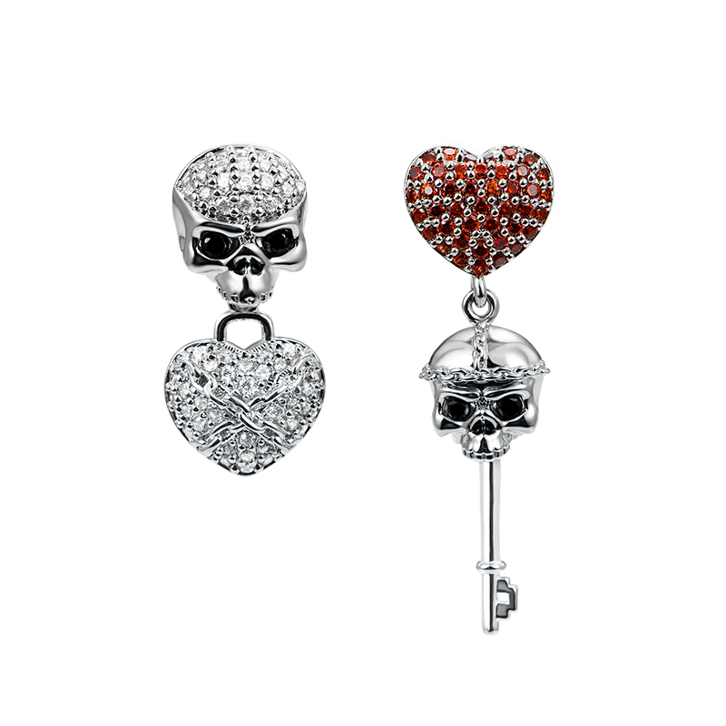 Skull Heart Earrings image number 1