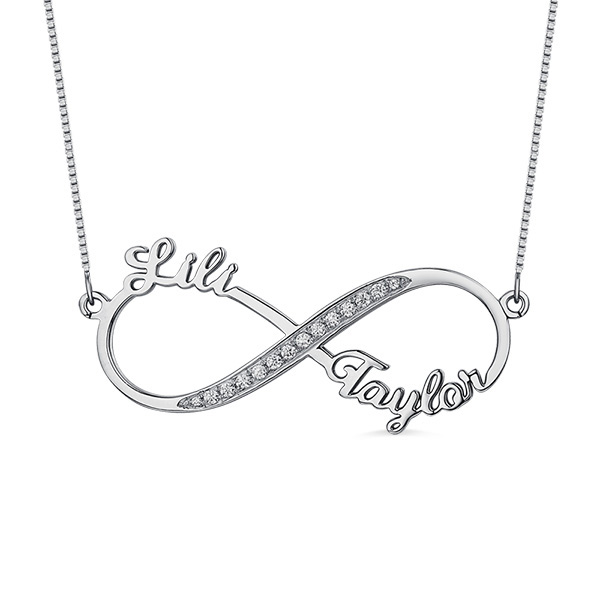 2 Names Infinity CZ Necklace image number 0