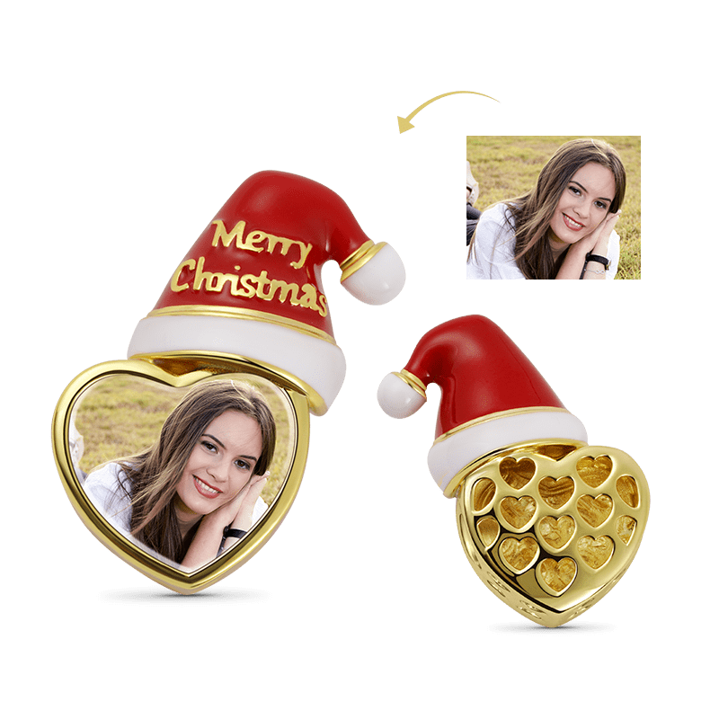 クリスマスハットの写真入りチャーム image number 0