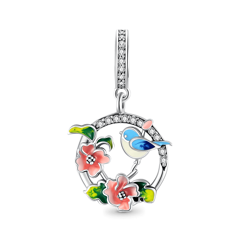 鳥と花のペンダント image number 0