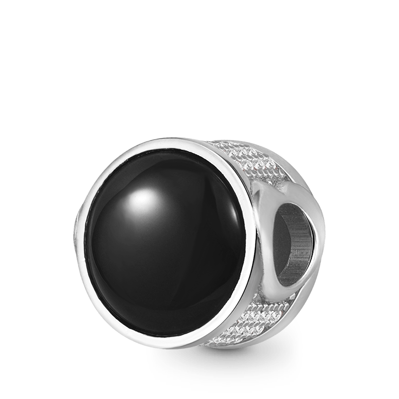 ブラックナチュラルアゲートチャーム image number 0