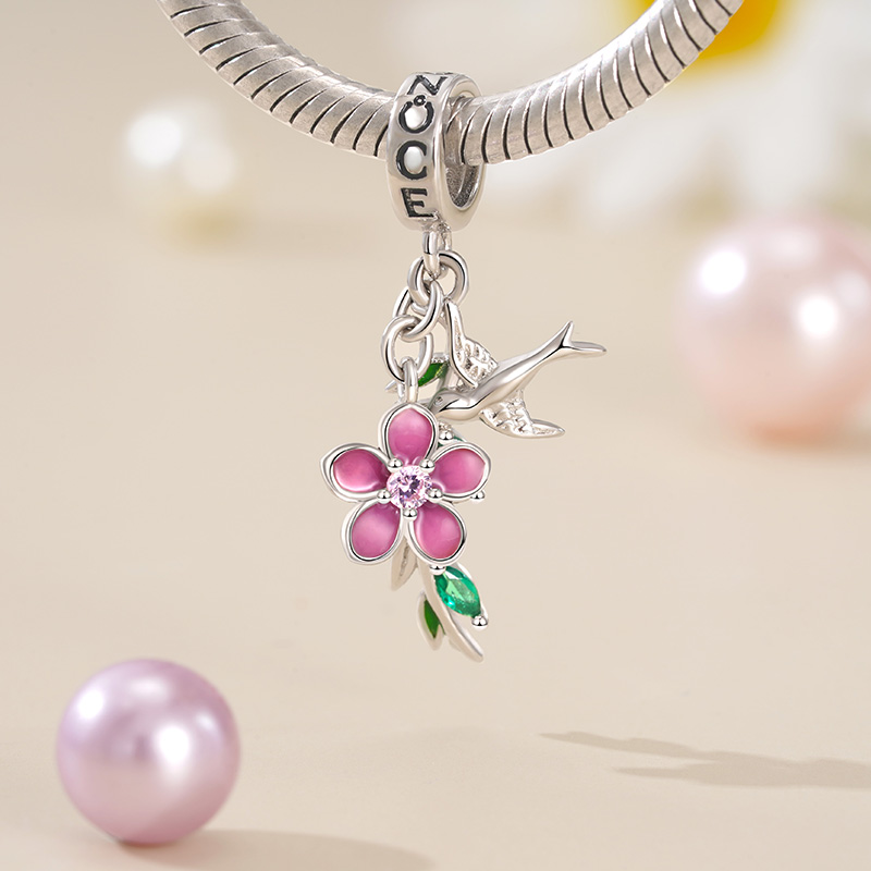 ウィッカー＆ピーチフラワーペンダント image number 2