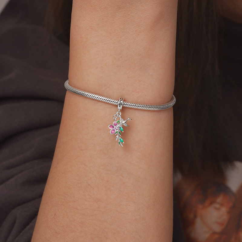 ウィッカー＆ピーチフラワーペンダント image number 3