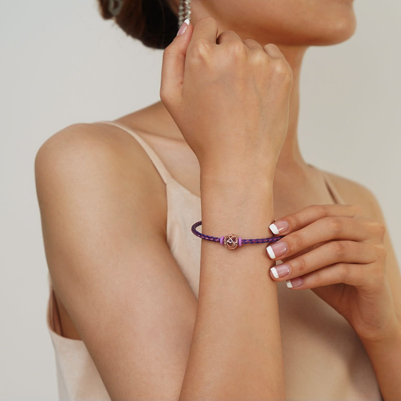 ピンクパープルベーシックブレスレット image number 3