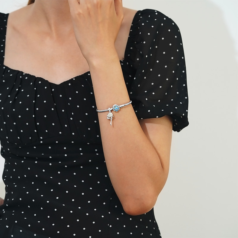 ブルーフラワーベーシックブレスレット image number 3