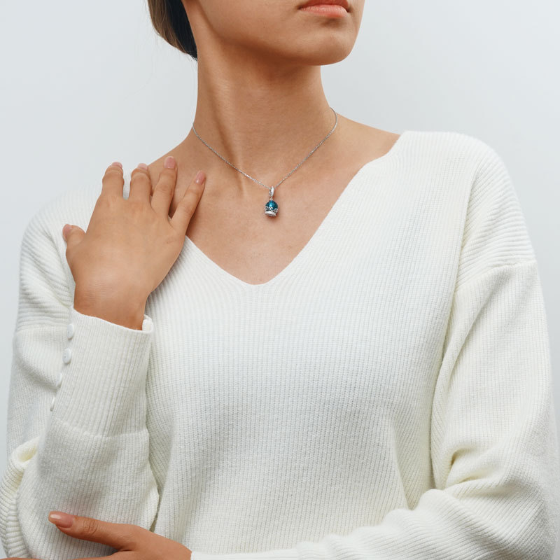 ブルー ファンタジー ボール ペンダント image number 4