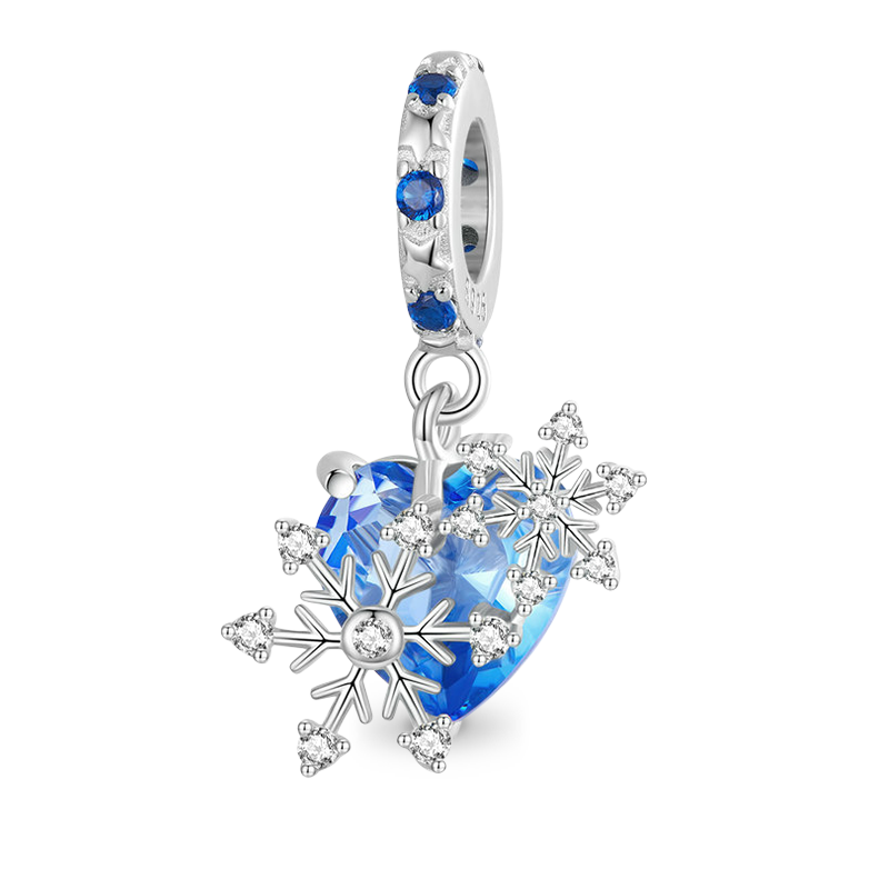 ブルー CZ ストーン 雪の結晶 ペンダント image number 0