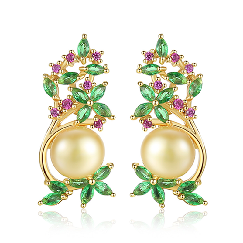 フラワー＆パールスタッドピアス image number 0