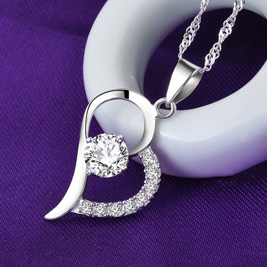 オープンハートネックレスアクセサリー image number 2