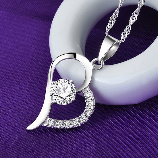 オープンハートネックレスアクセサリー image number 2