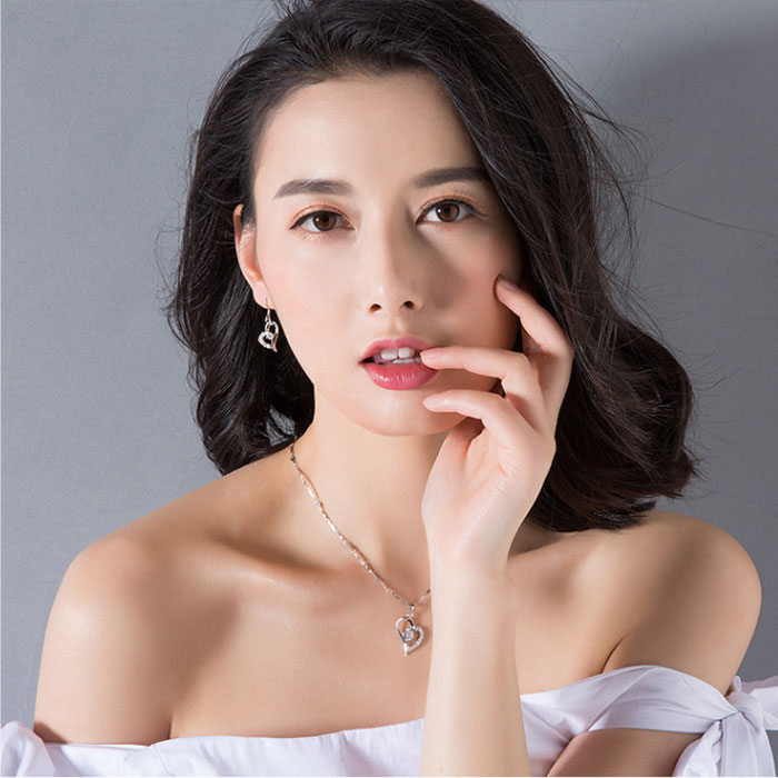 オープンハートネックレスアクセサリー image number 4