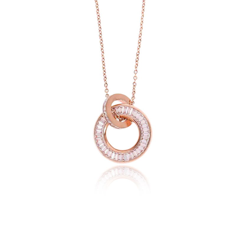 インターロッキング ネックレス ダブル リンク クラビクル チェーン image number 0