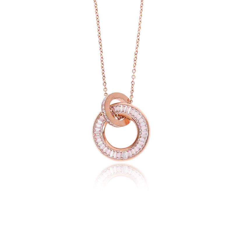 インターロッキング ネックレス ダブル リンク クラビクル チェーン image number 0