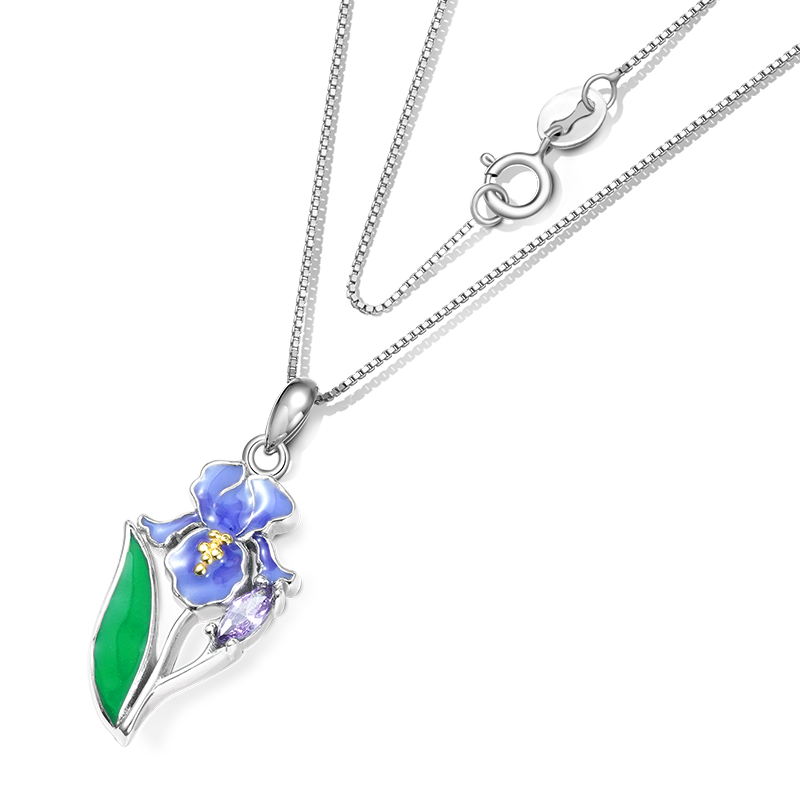 パープル アイリス フラワー ネックレス image number 2