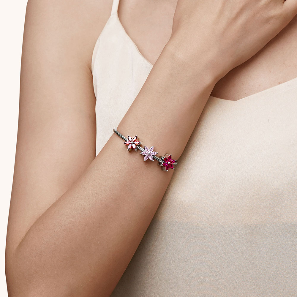 雪の結晶の誕生石チャーム image number 3