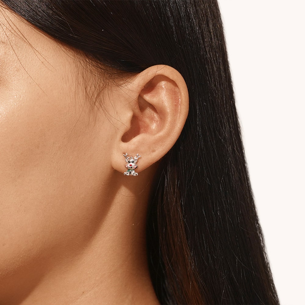 クリスマスヘラジカのスタッドピアス image number 3